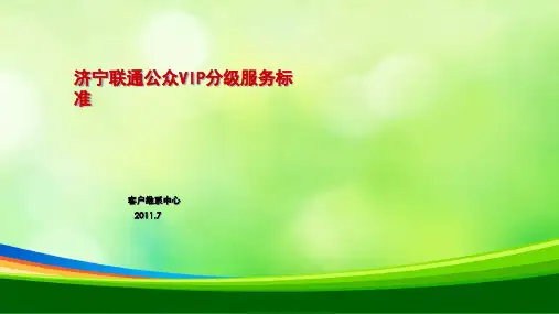 联通公众VIP分级服务标准(PPT 28页)