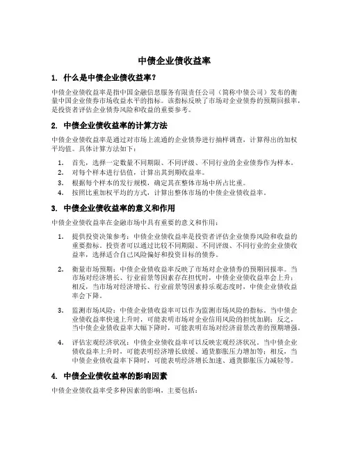 中债企业债收益率
