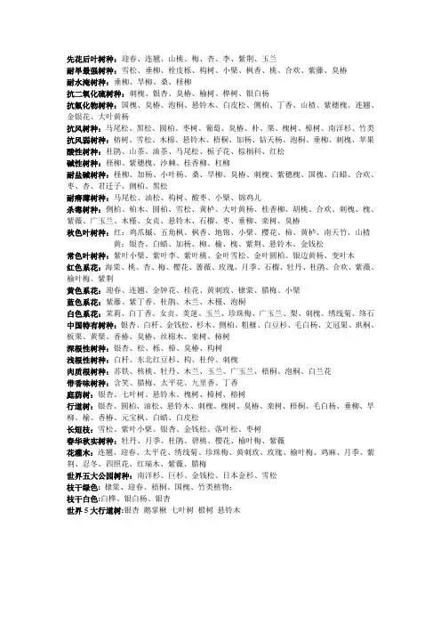 园林植物学总结