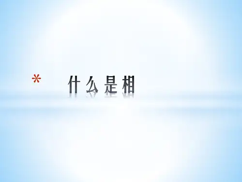 相的概念与分类