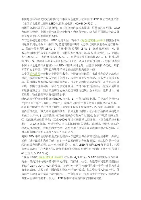 绿色建筑_中国绿色认证绿三星和美国绿色认证LEED的区别