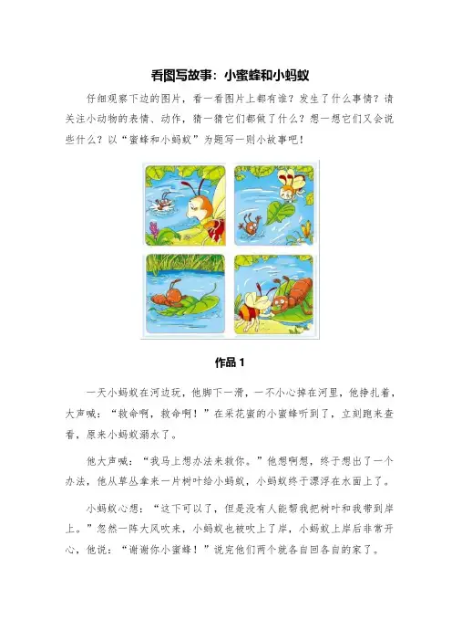 看图写故事：小蜜蜂和小蚂蚁