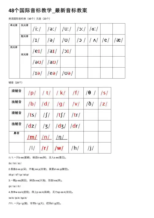 48个国际音标教学_最新音标教案