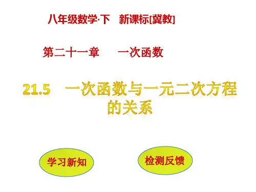 一次函数与二元一次方程的关系PPT课件
