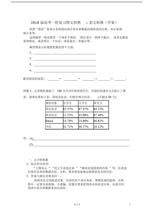 (完整word版)2016届高考图文转换-表文转换(全国新课标专用).docx