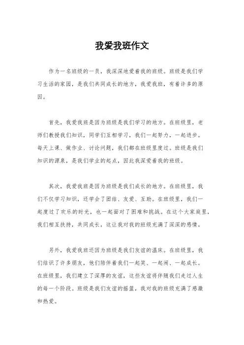 我爱我班作文