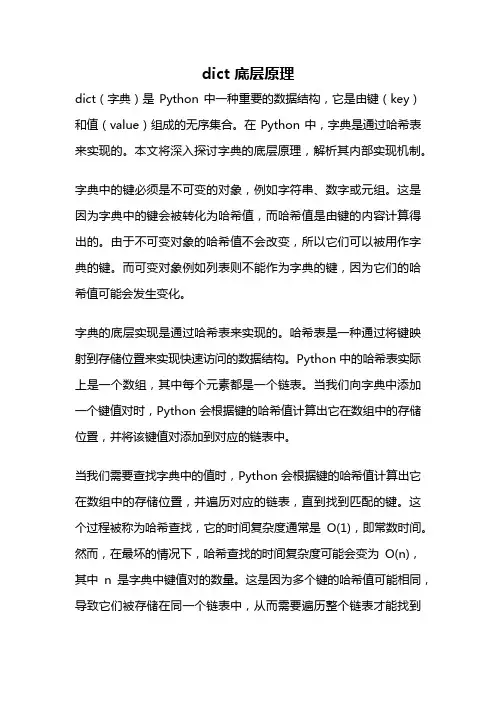 dict 底层原理