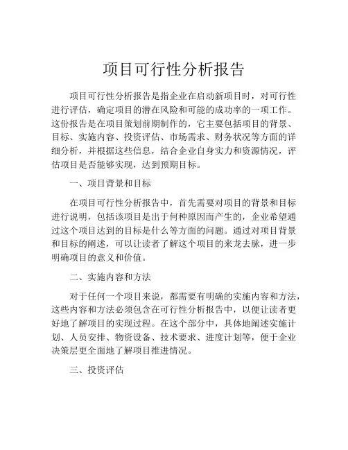 项目可行性分析报告