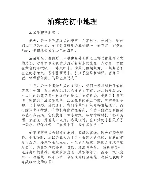 油菜花初中地理
