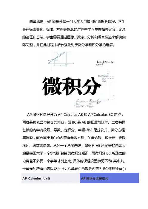 AP微积分课程内容介绍