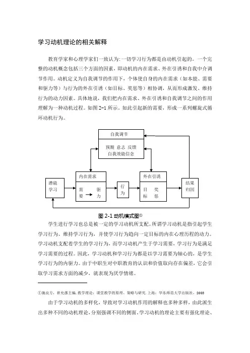 学习动机理论的相关解释
