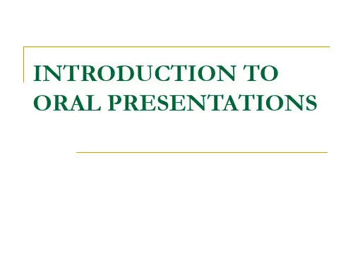 【清华课件-机械设计基础A(3)】INTRODUCTIONTOORALPRESENTATIONS【英文版】