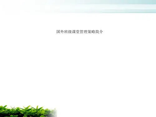 课堂管理策略