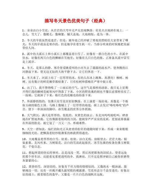 描写冬天景色优美句子(经典)