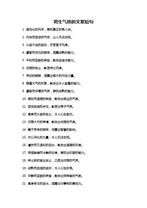 男生气质的文案短句