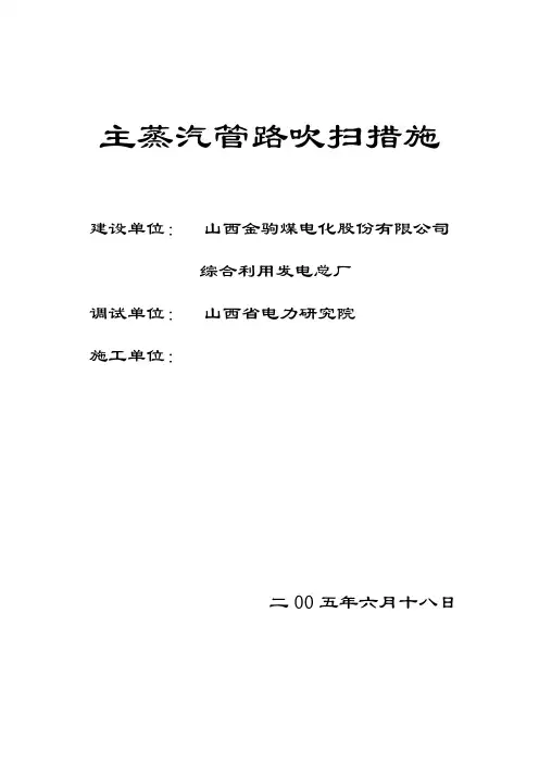 主蒸汽管路吹扫措施