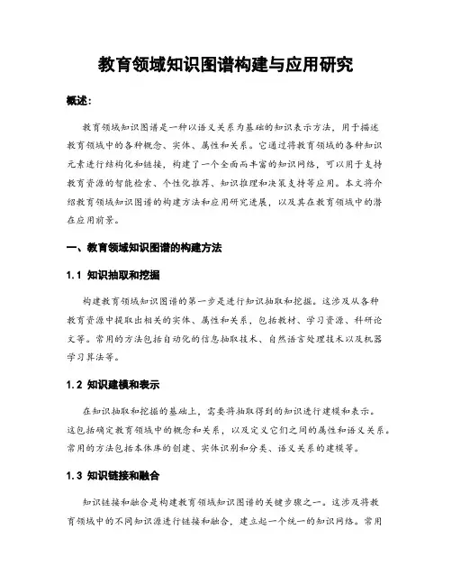 教育领域知识图谱构建与应用研究
