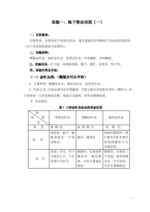 农业昆虫实验材料