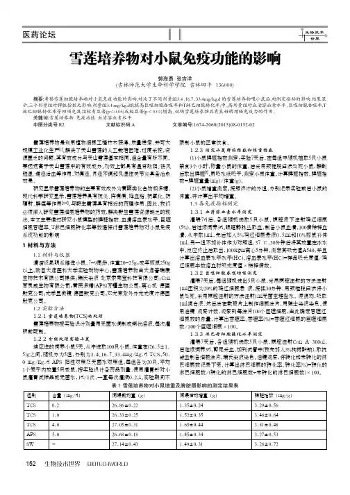 雪莲培养物对小鼠免疫功能的影响