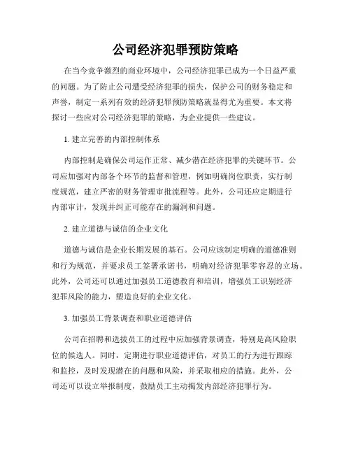 公司经济犯罪预防策略