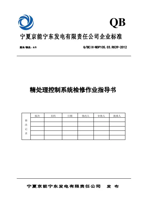 精处理DCS系统检修作业指导书