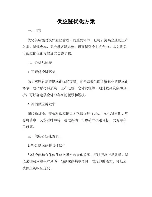 供应链优化方案