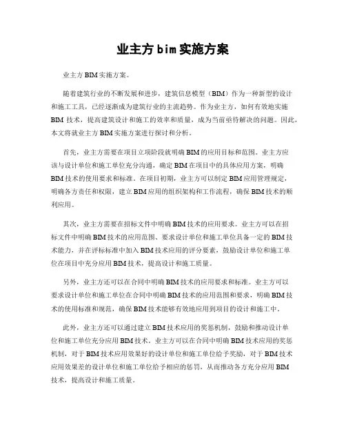 业主方bim实施方案