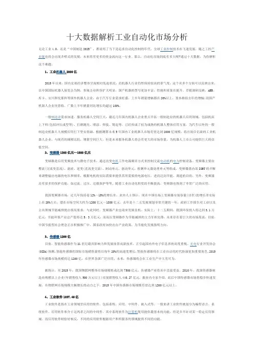 十大数据解析工业自动化市场分析