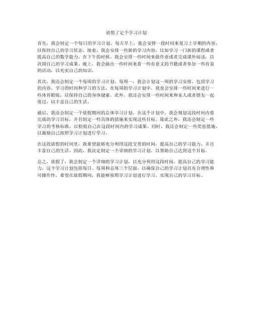 放假了定个学习计划