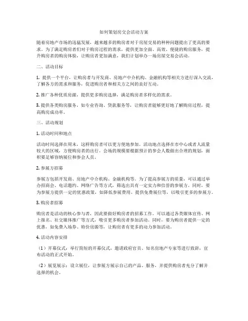 如何策划房交会活动方案
