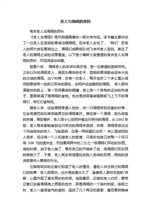 有关老人与海鸥的资料