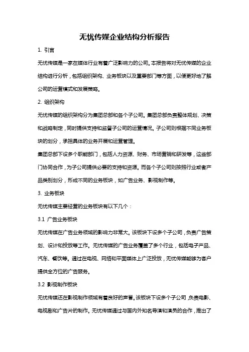 无忧传媒企业结构分析报告