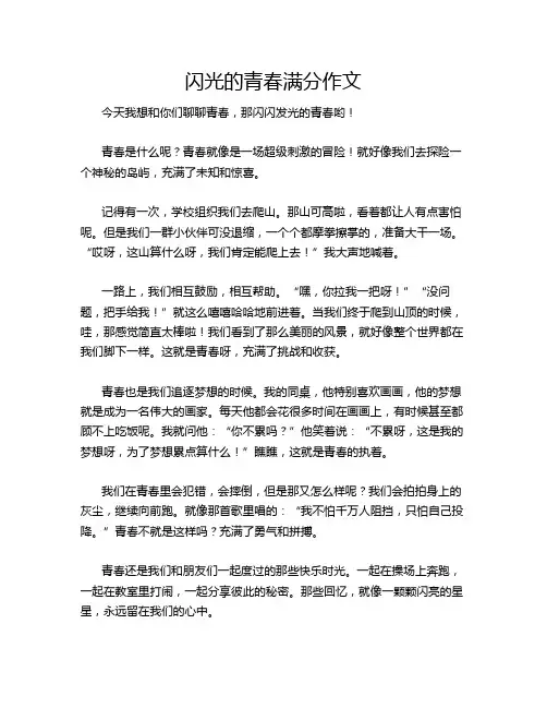 闪光的青春满分作文