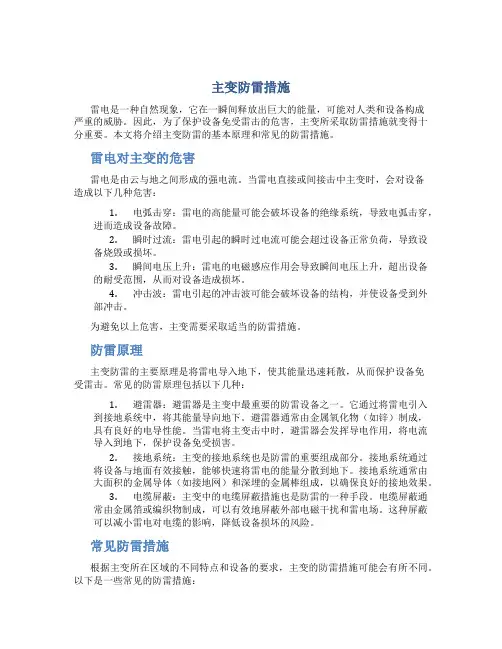 主变防雷措施