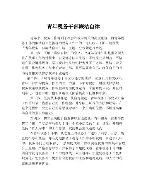 青年税务干部廉洁自律