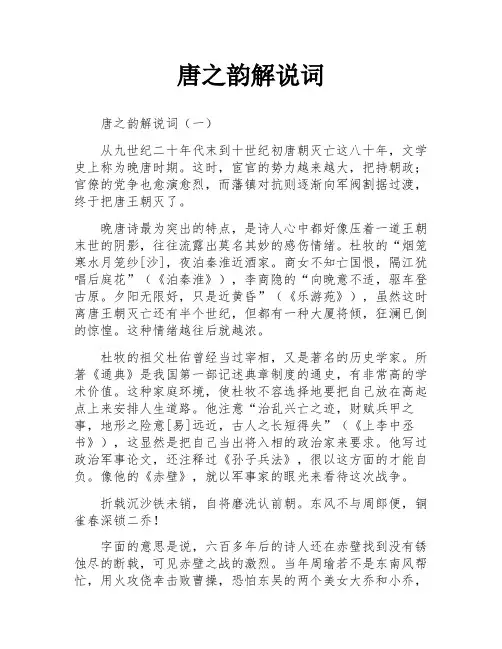 唐之韵解说词
