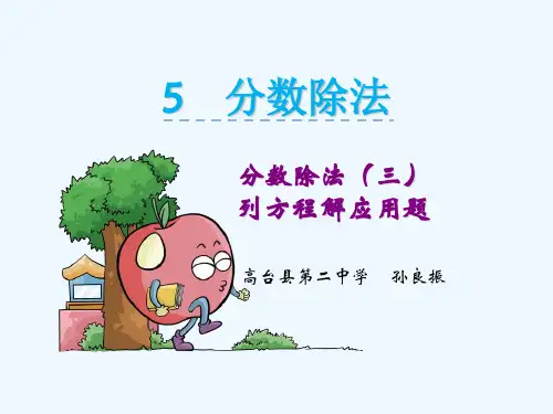 北师大版数学五年级下册分数除法(三)----列方程解应用题