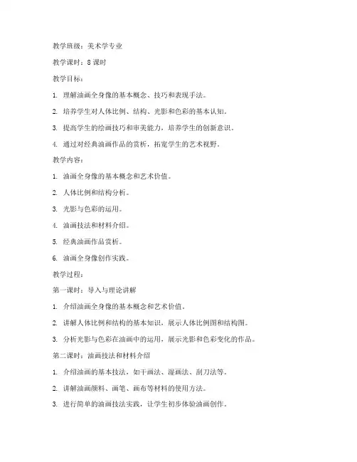 大学油画全身像教案