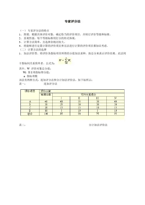 专家评分法