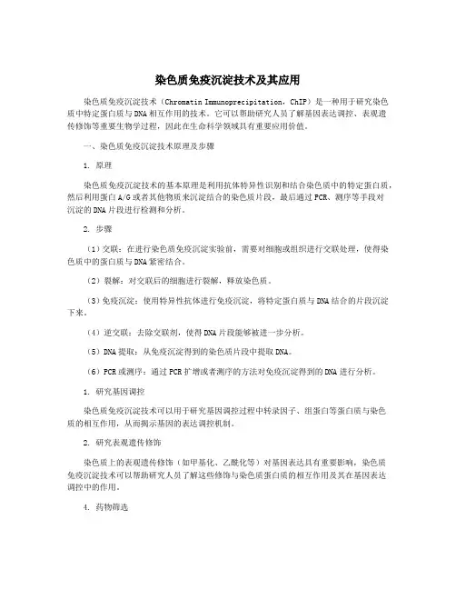 染色质免疫沉淀技术及其应用