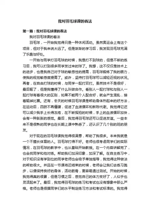 我对羽毛球课的看法