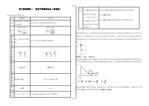 高中物理模型11 竖直平面圆周运动(解析版)