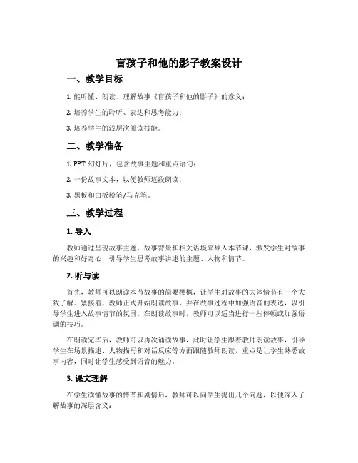 《盲孩子和他的影子》教案设计