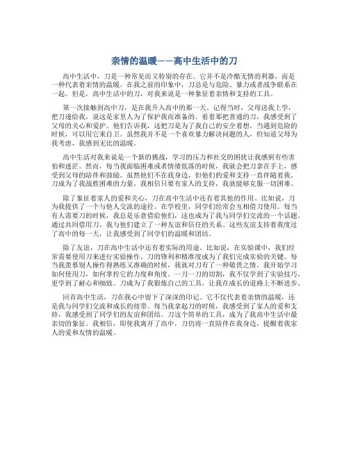 亲情类作文800字高中刀