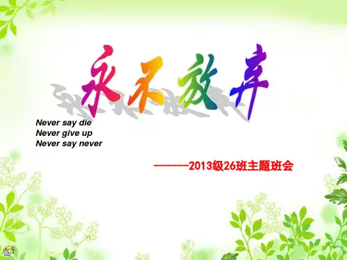 班主题班会《永不放弃》