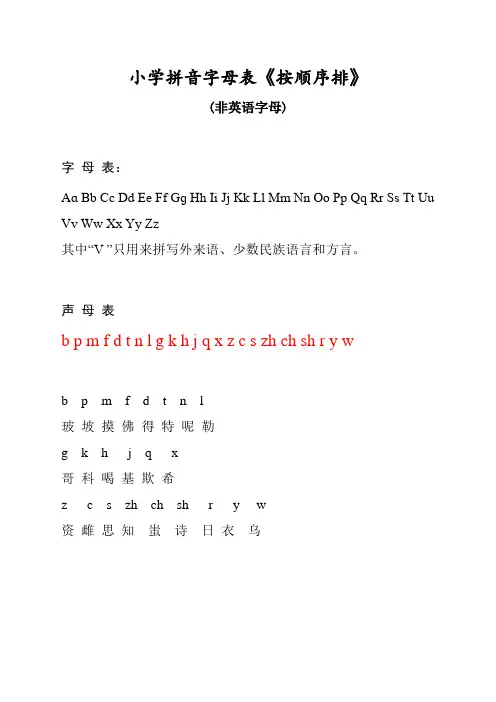 小学拼音字母表《按顺序排》