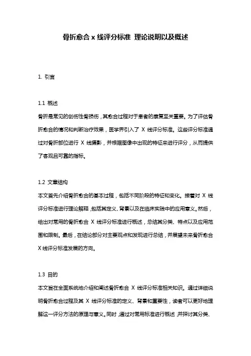 骨折愈合x线评分标准_理论说明以及概述