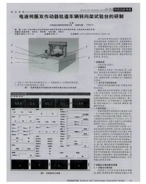 电液伺服双作动器轨道车辆转向架试验台的研制