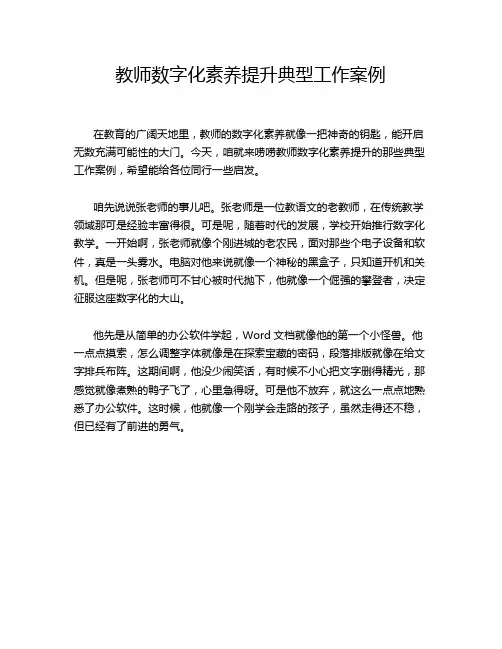 教师数字化素养提升典型工作案例