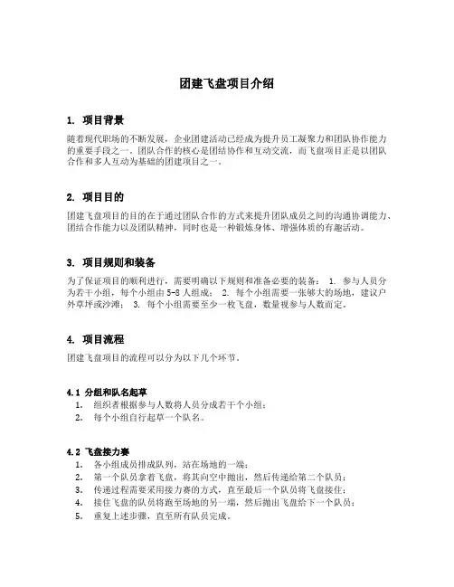 团建飞盘项目介绍